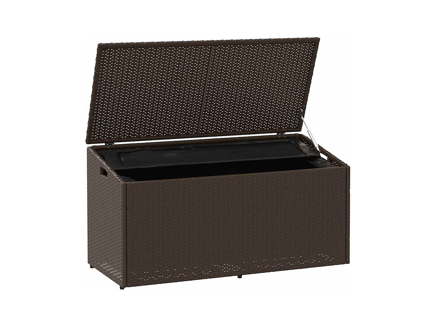 Boîte de rangement de jardin marron 110x50x58 cm résine tressée
