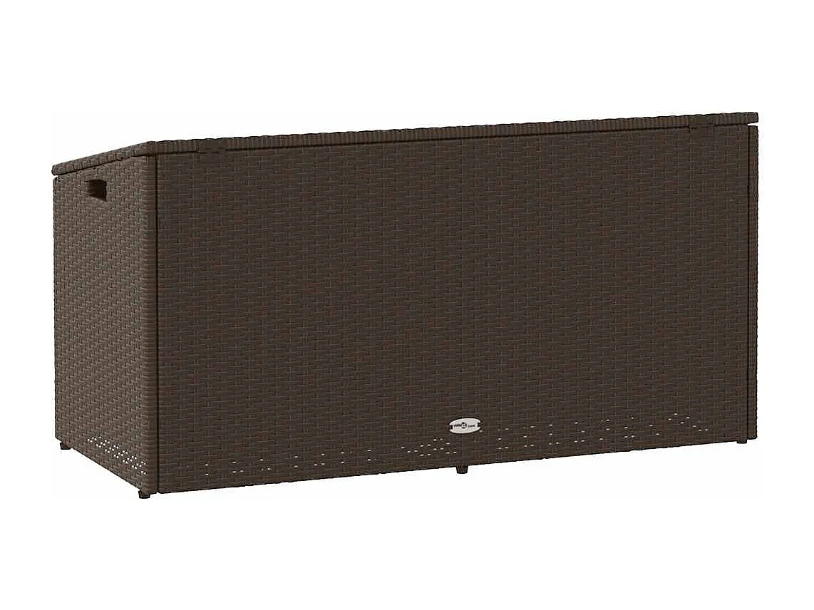 Boîte de rangement de jardin marron 110x50x58 cm résine tressée
