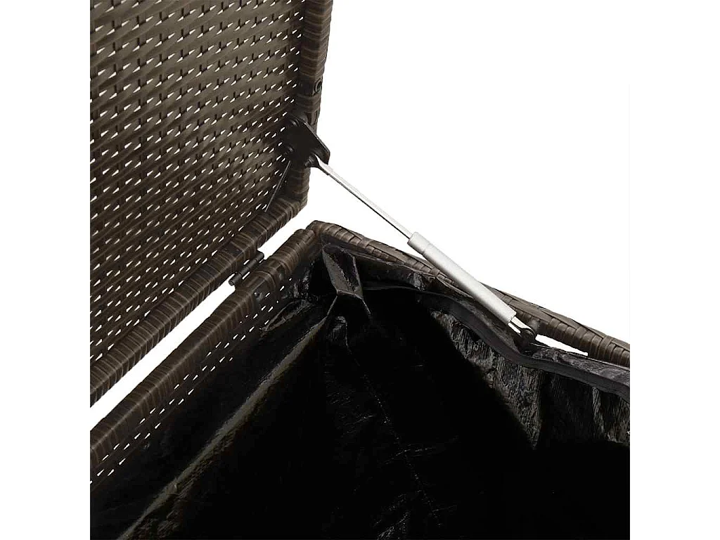 Boîte de rangement de jardin marron 110x50x58 cm résine tressée