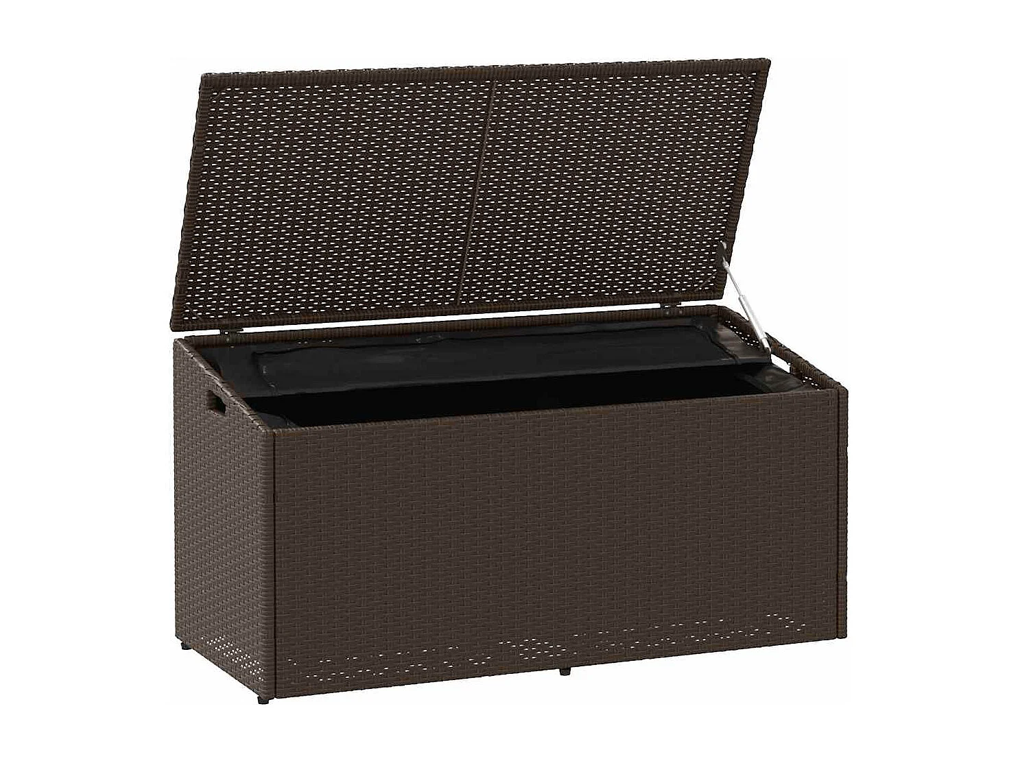 Boîte de rangement de jardin marron 110x50x58 cm résine tressée