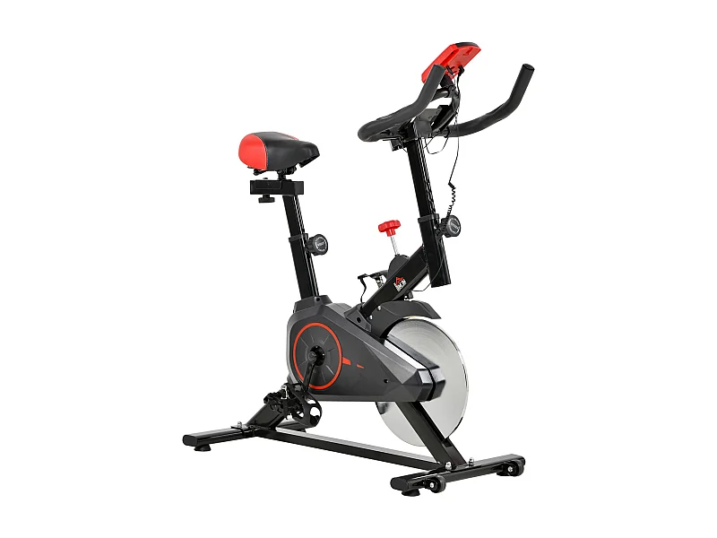 Hometrainer met LCD-scherm, verstelbare zitting en verstelbare weerstand, staal, zwart (85x46x114cm)