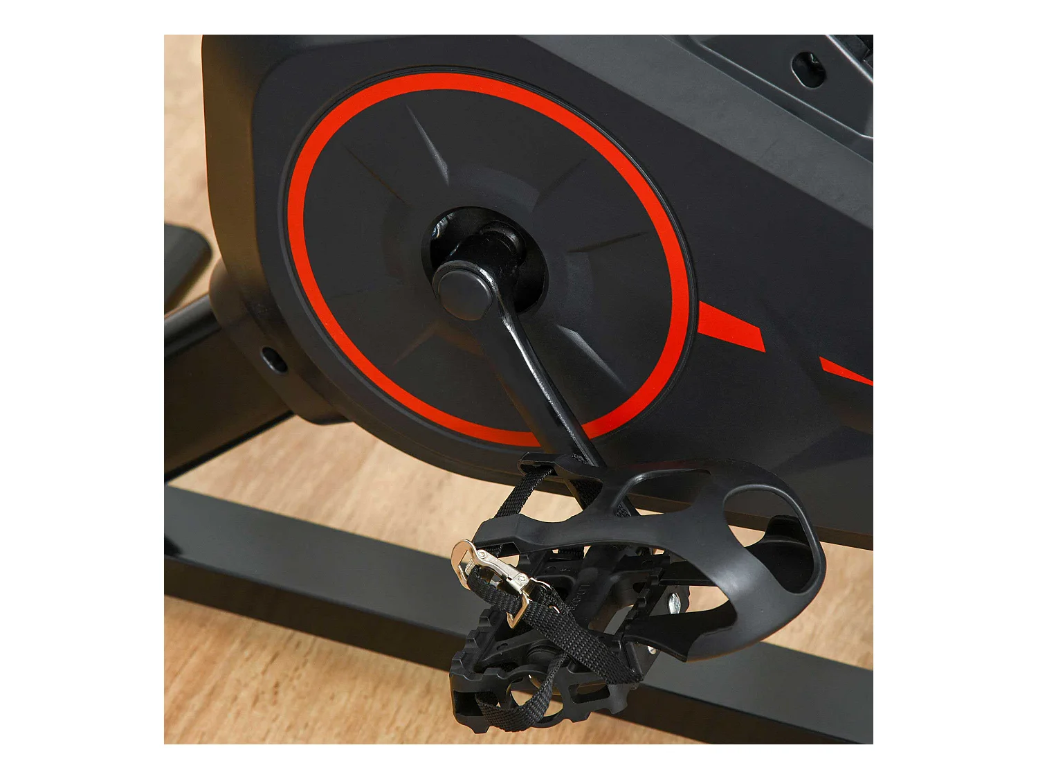 Vélo d'appartement avec écran LCD, siège réglable et résistance ajustable, acier, noir (85x46x114cm)