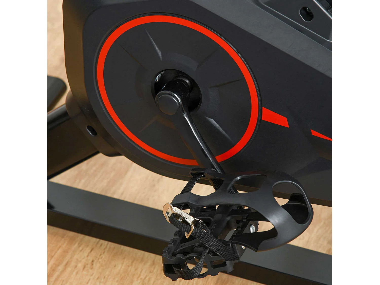 Vélo d'appartement avec écran LCD, siège réglable et résistance ajustable, acier, noir (85x46x114cm)