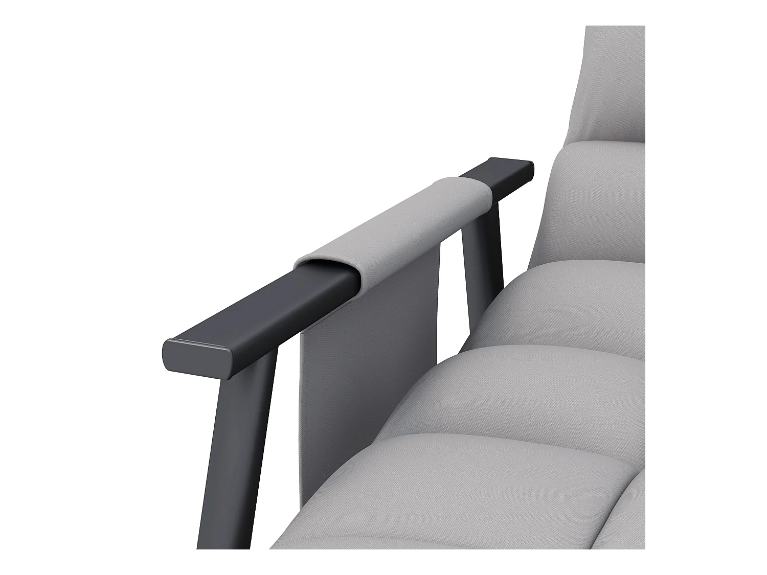 Fauteuil à bascule relaxant avec repose-pieds réglable, dossier inclinable jusqu'à 120kg, microfibre grise, avec poche latérale (134x60x70cm)