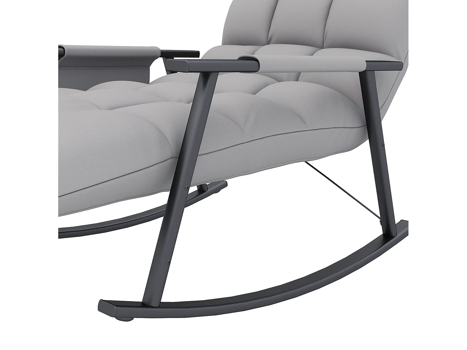 Mecedora relajante con reposapiés regulable, respaldo reclinable hasta 120 kg, microfibra gris, con bolsillo lateral (134x60x70cm)