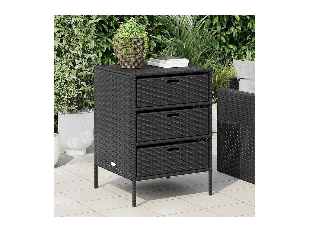 Zwarte tuinkast 55x59x80 cm geweven hars