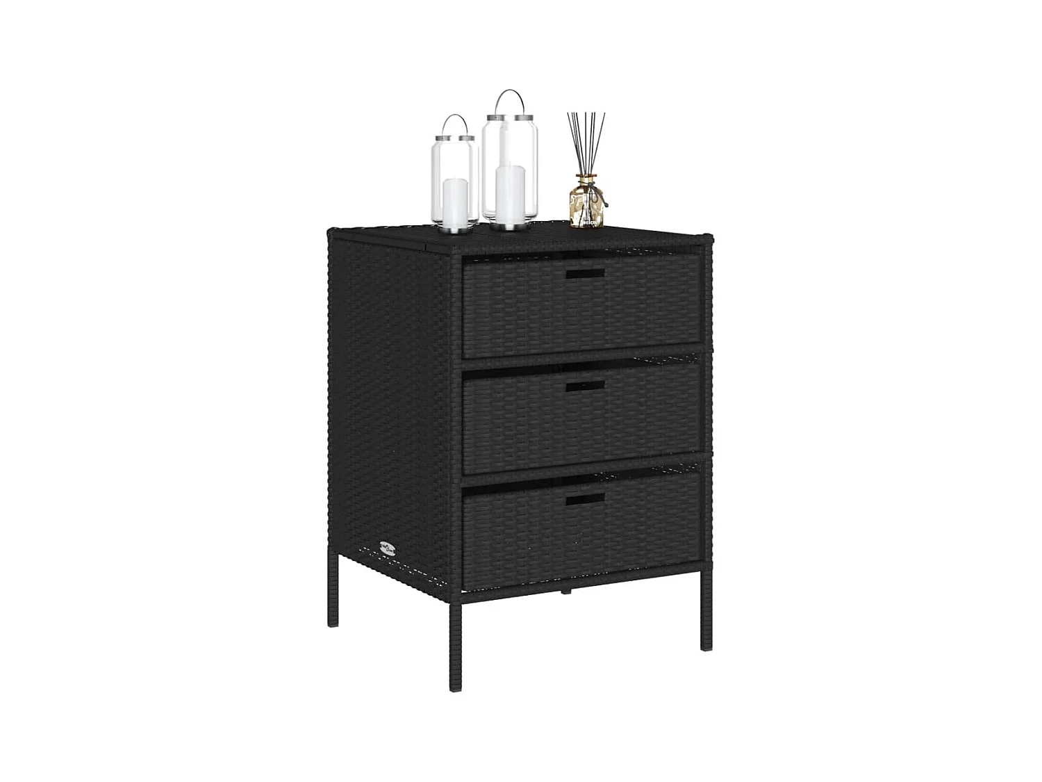 Zwarte tuinkast 55x59x80 cm geweven hars