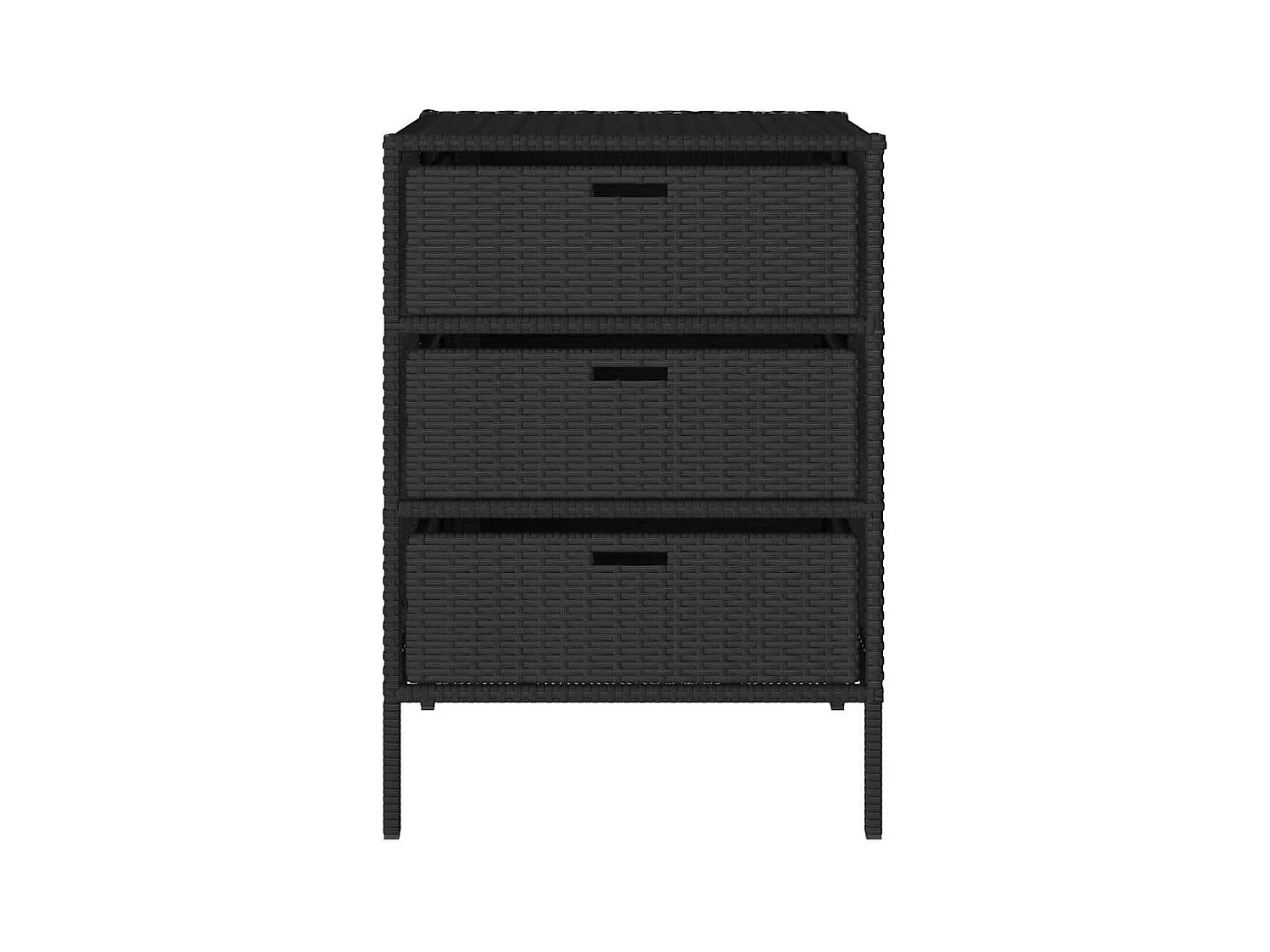 Zwarte tuinkast 55x59x80 cm geweven hars