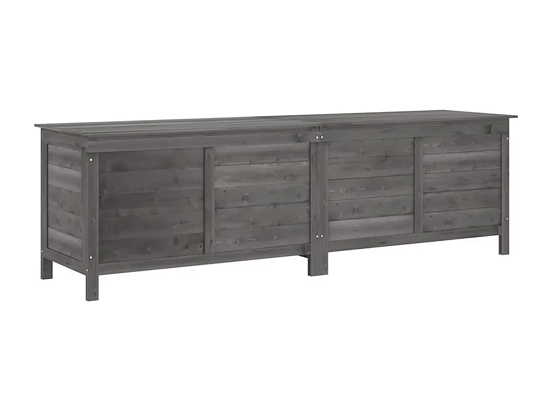 Caja de almacenamiento para jardín de color antracita de madera maciza de abeto.