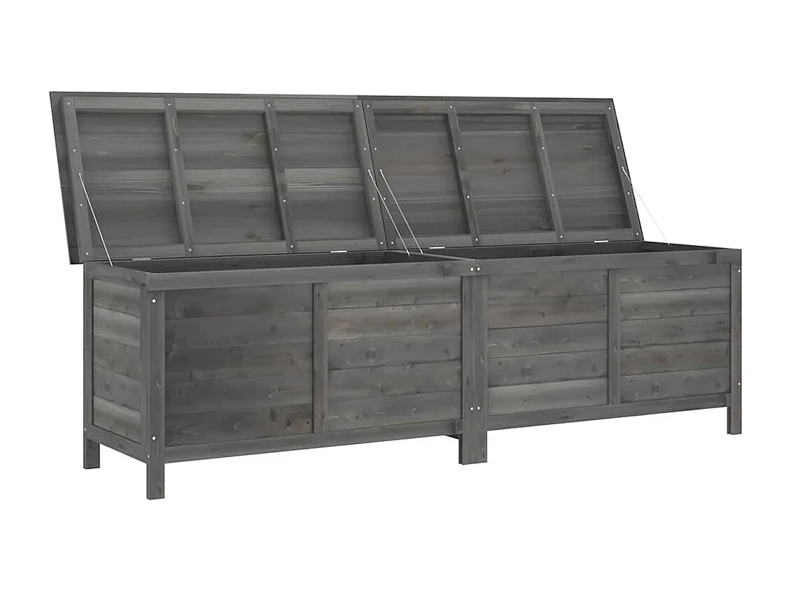 Caja de almacenamiento para jardín de color antracita de madera maciza de abeto.