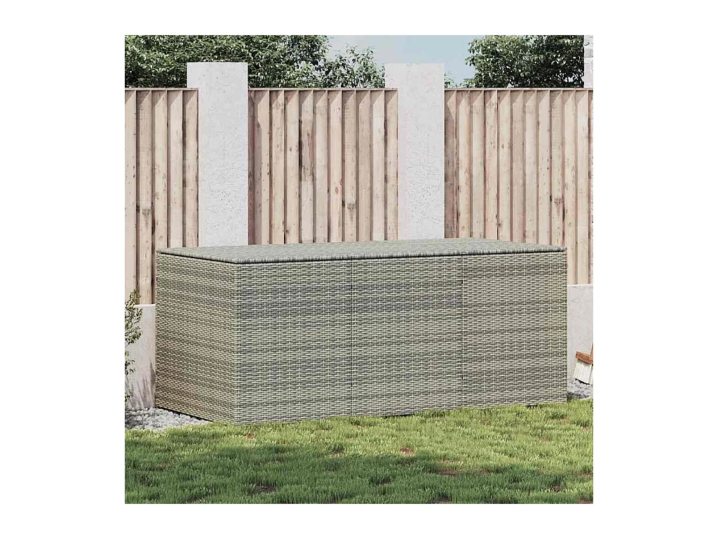 Tuinopbergbox gevlochten hars 180x90x70 cm grijs