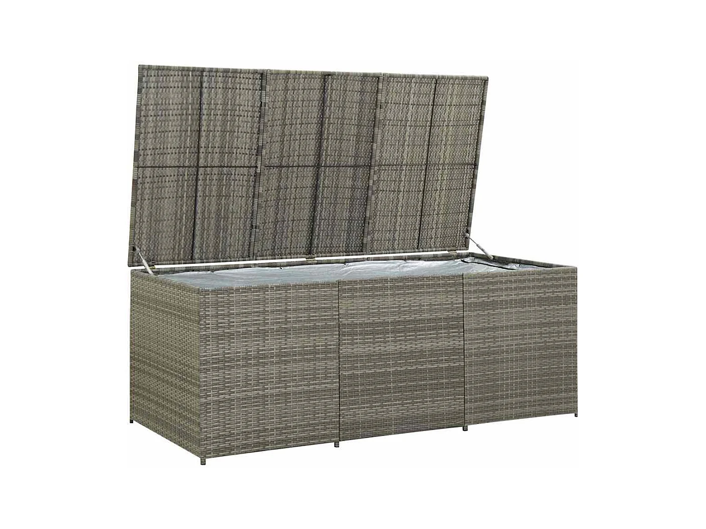 Tuinopbergbox gevlochten hars 180x90x70 cm grijs
