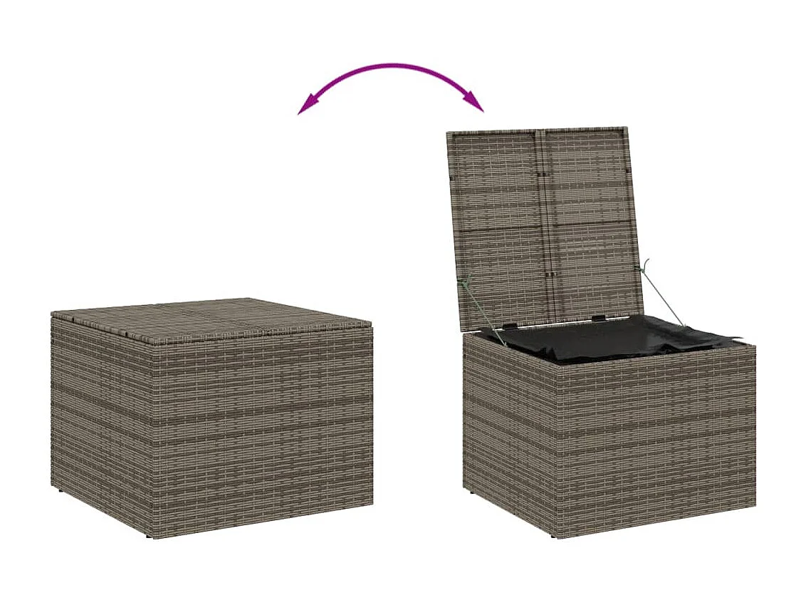 Caja de almacenamiento para jardín gris de 291 l de resina tejida