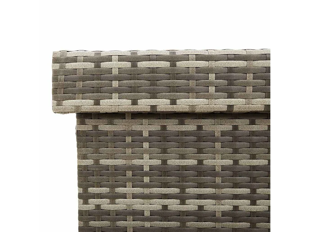 Boîte de rangement de jardin et roues gris résine tressée