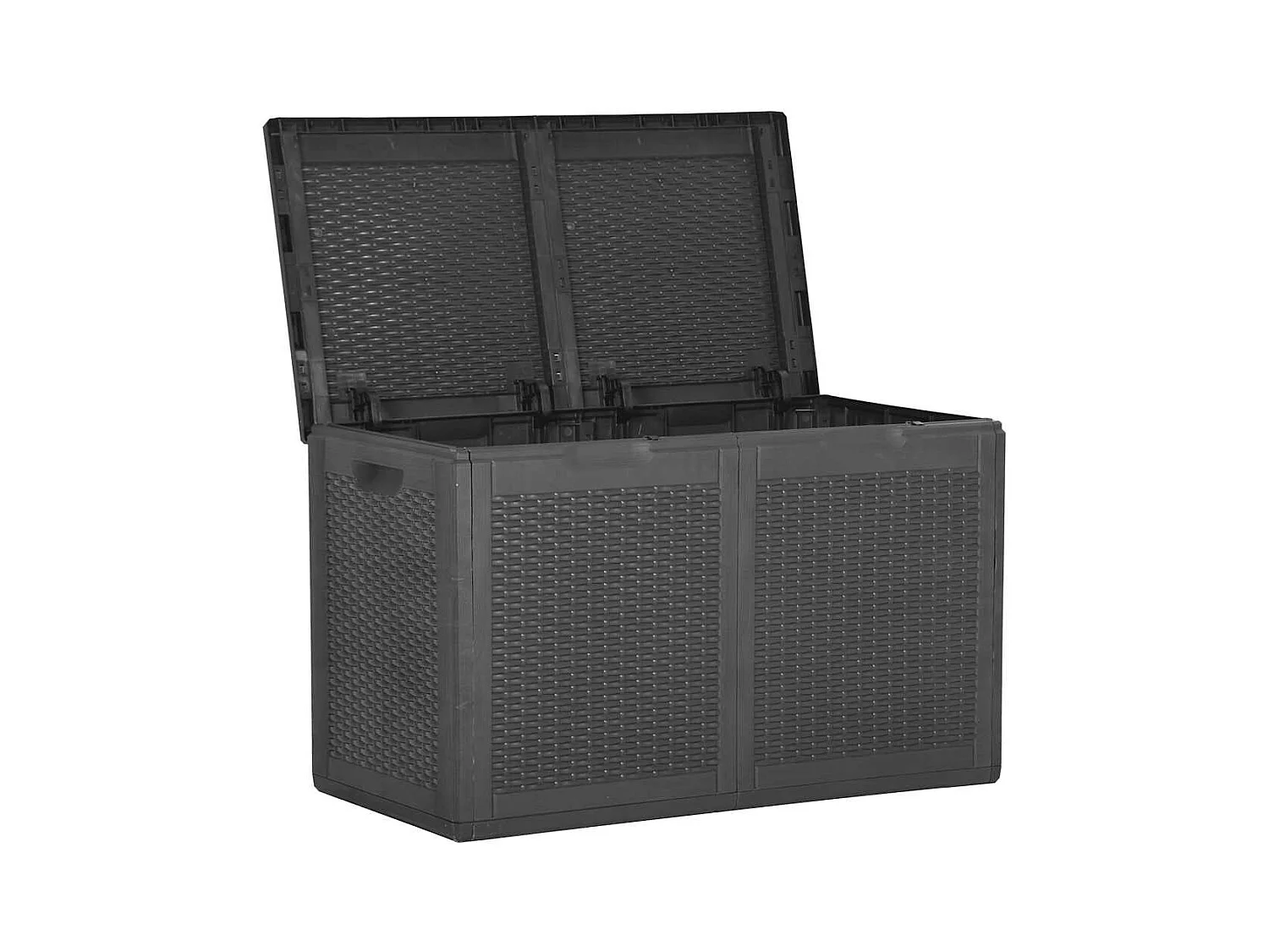 Tuinopbergbox 180 L Zwart PP Rotan