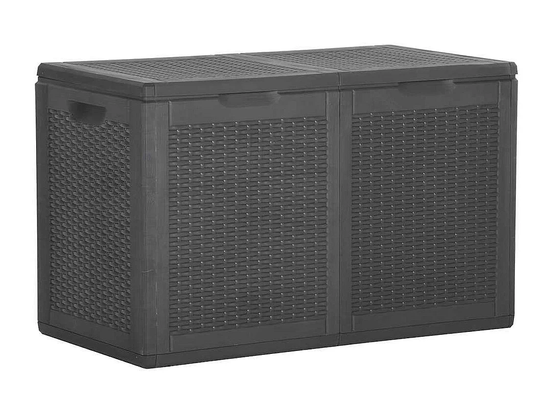 Caja de almacenamiento de jardín 180 L Negro PP Ratán