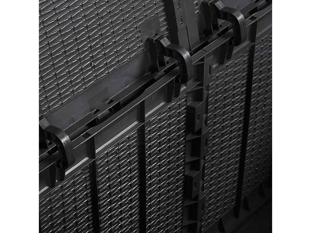 Caja de almacenamiento de jardín 180 L Negro PP Ratán