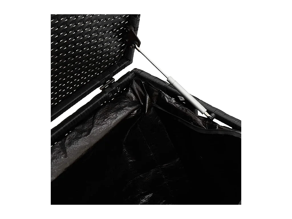 Boîte de rangement de jardin noir 220x50x58 cm résine tressée