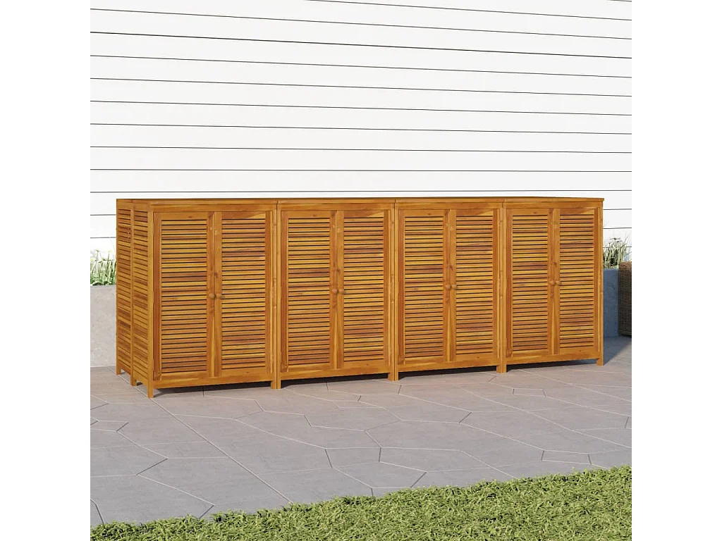 Caja de almacenamiento de jardín 280x87x104 cm madera maciza de acacia
