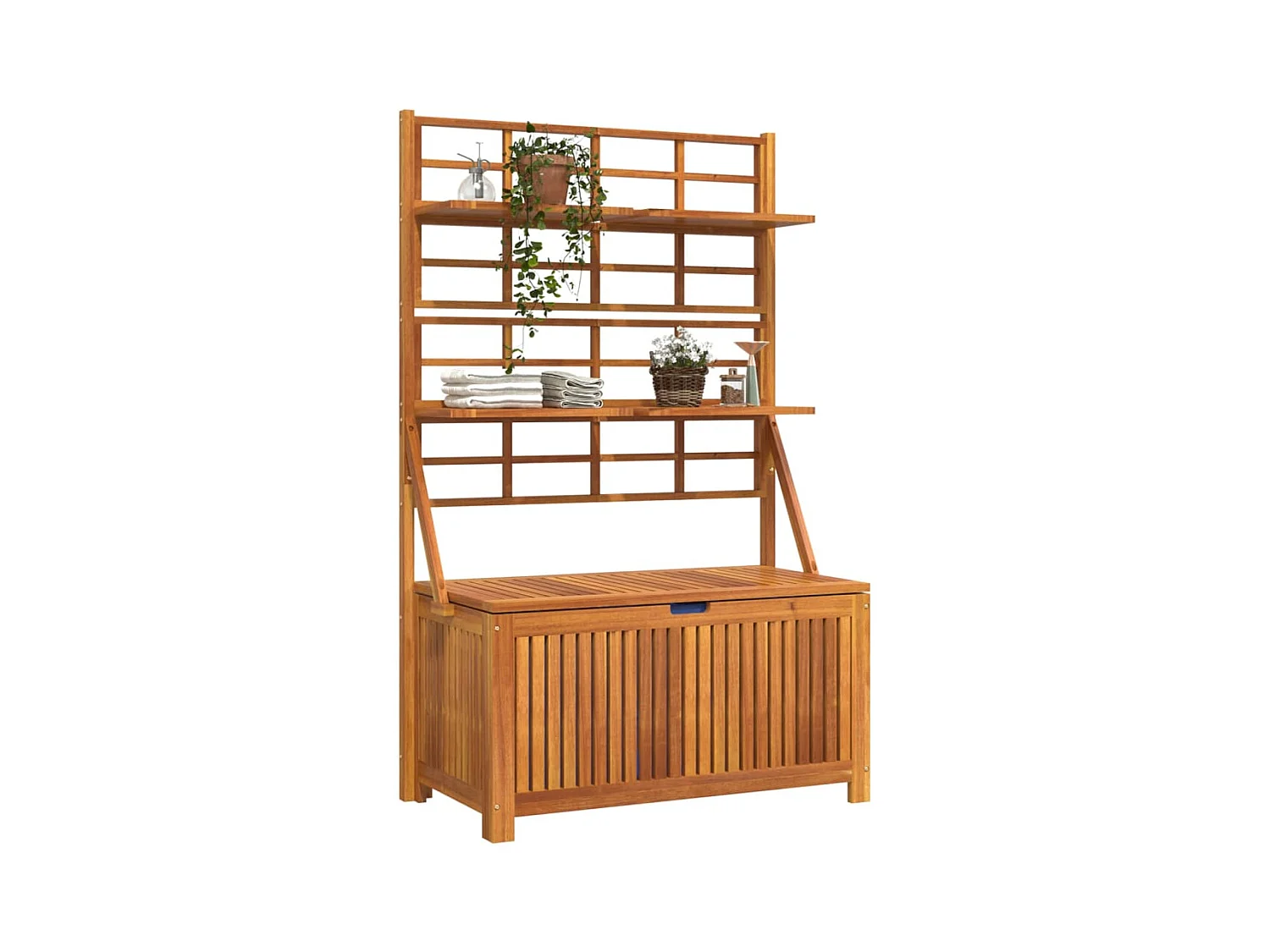 Boîte de rangement avec treillis 99x50x160 cm Acacia massif