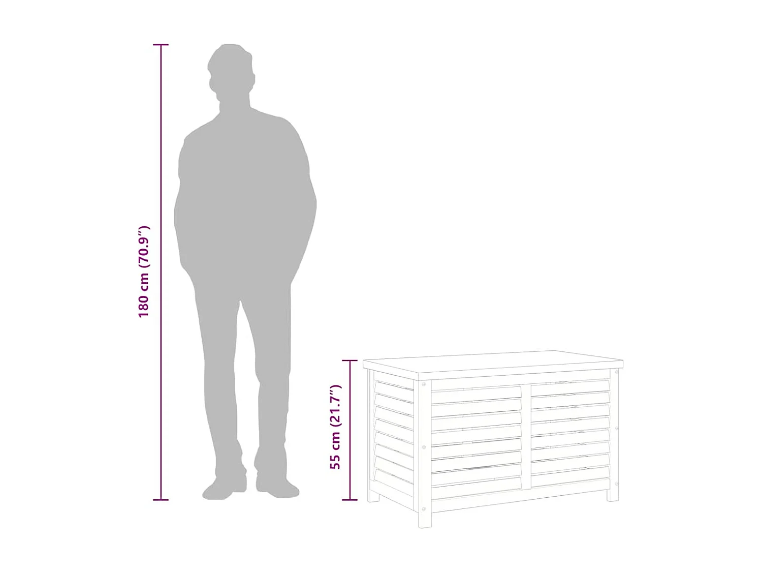 Boîte de rangement de jardin 90x48x55 cm bois d'eucalyptus