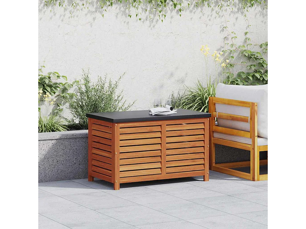 Boîte de rangement de jardin 90x48x55 cm bois d'eucalyptus