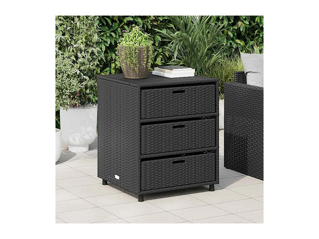 Zwarte tuinkast 55x59x69 cm geweven hars