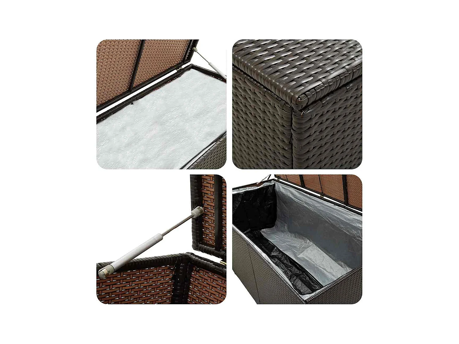 Tuinopbergbox gevlochten hars 100x50x50 cm bruin