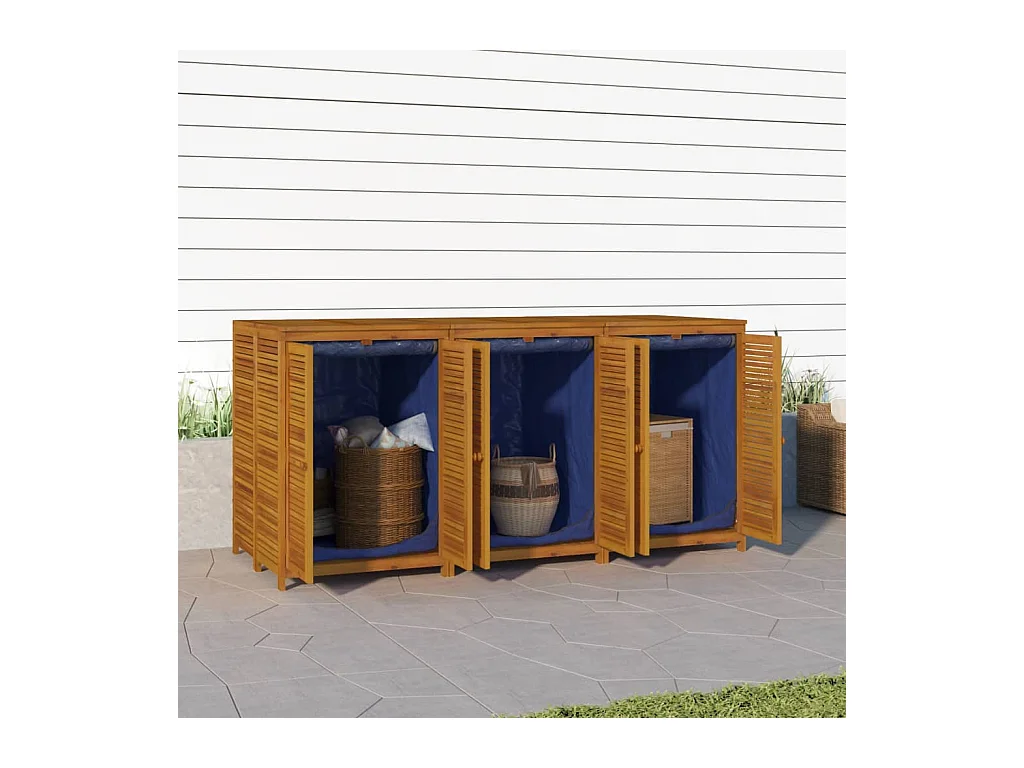 Caja de almacenamiento de jardín 210x87x104 cm madera maciza de acacia