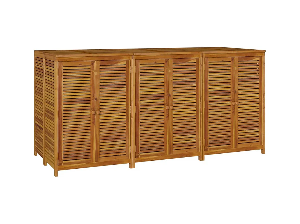 Caja de almacenamiento de jardín 210x87x104 cm madera maciza de acacia