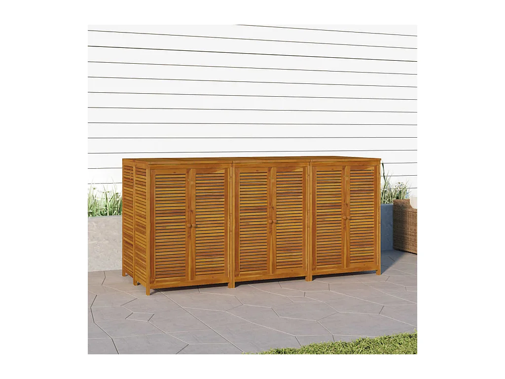 Caja de almacenamiento de jardín 210x87x104 cm madera maciza de acacia