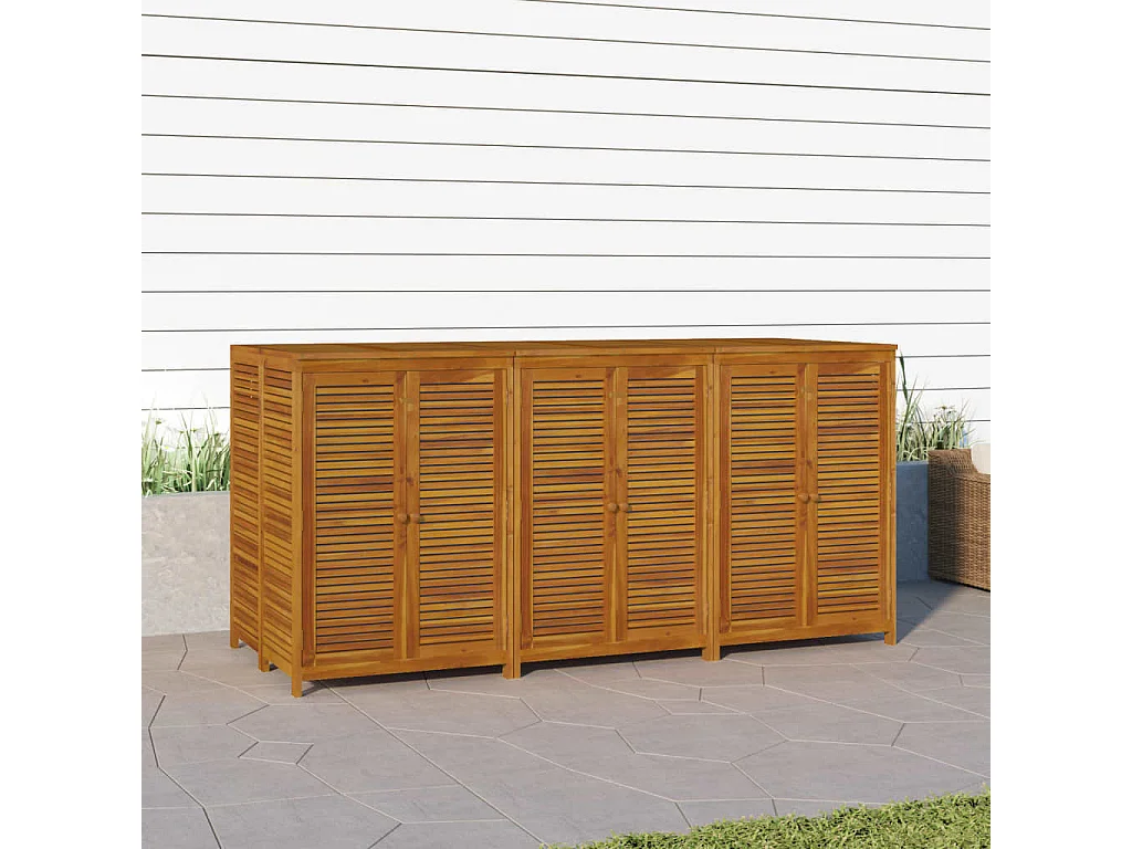 Caja de almacenamiento de jardín 210x87x104 cm madera maciza de acacia