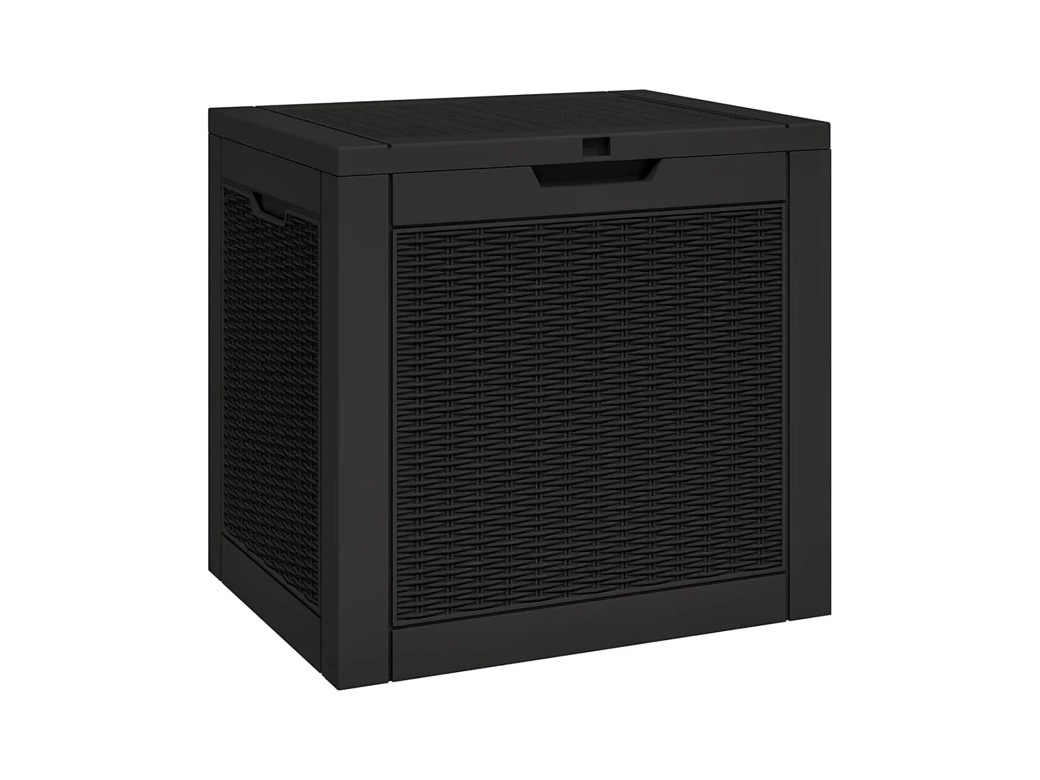 Boîte de stockage de jardin noir 55,5x43x53 cm polypropylène