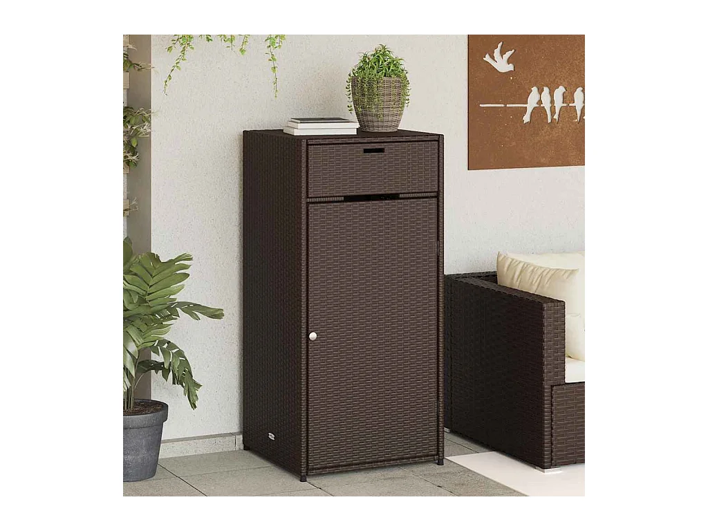 Bruine tuinkast 55x55x111 cm geweven hars