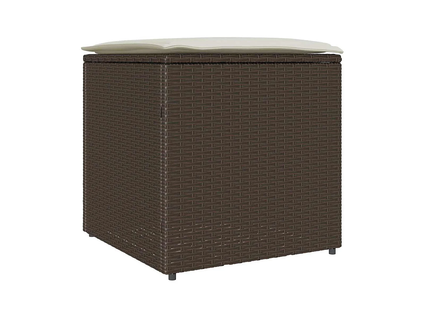 Coffre de Rangement Extérieur Brun et Crème Rotin Moyen Rangement