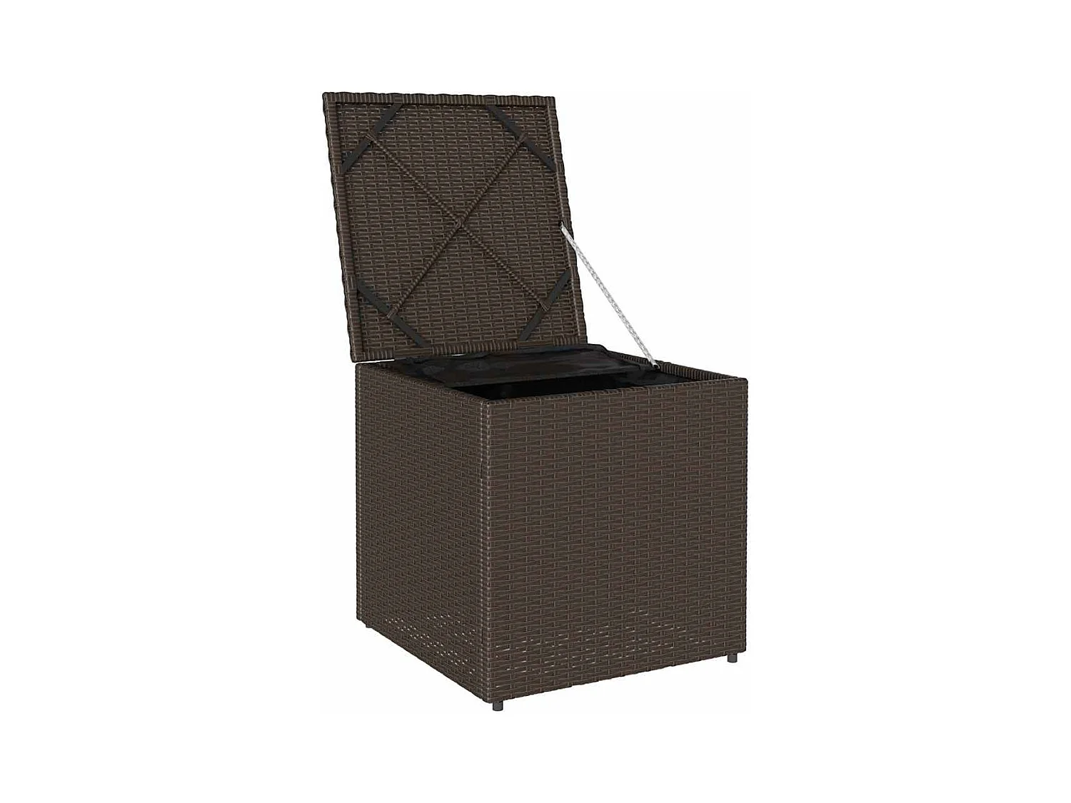 Coffre de Rangement Extérieur Brun et Crème Rotin Moyen Rangement