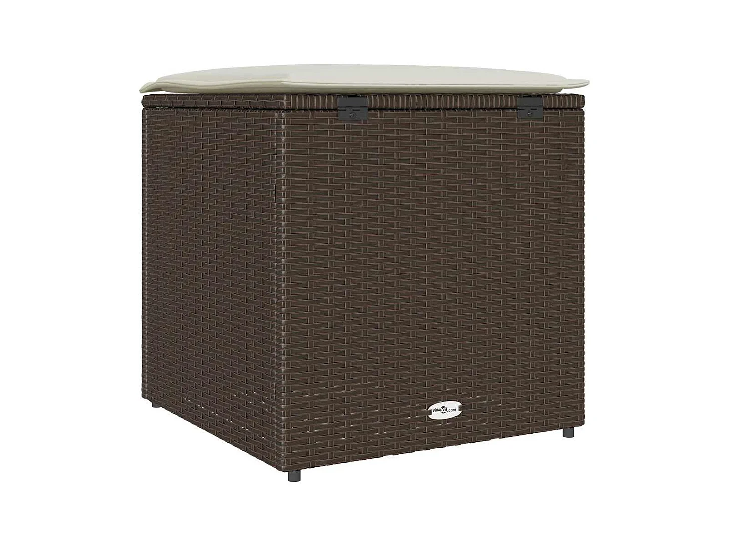 Coffre de Rangement Extérieur Brun et Crème Rotin Moyen Rangement