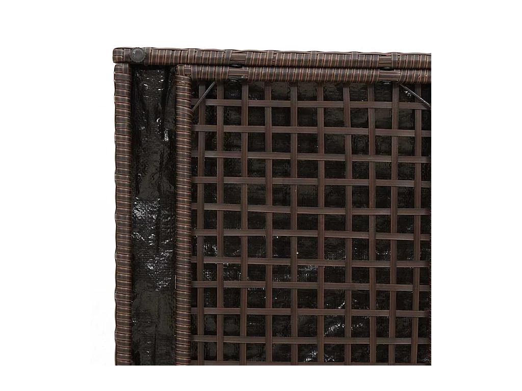 Coffre de Rangement Extérieur Brun et Crème Rotin Moyen Rangement