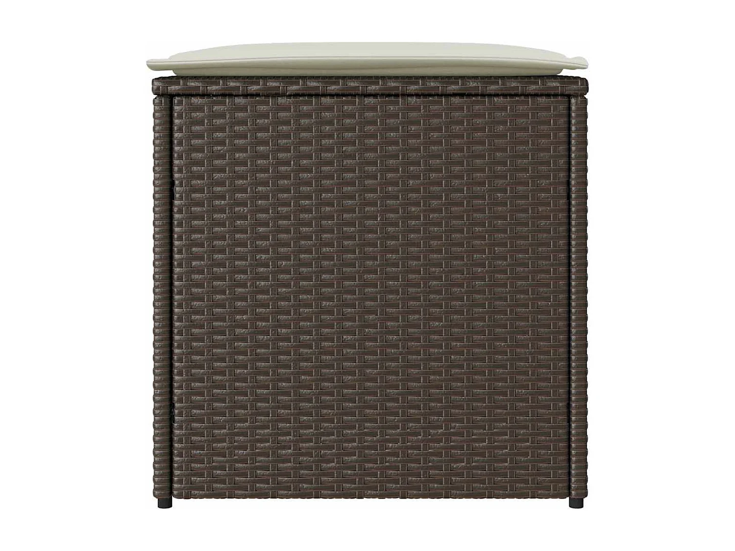 Coffre de Rangement Extérieur Brun et Crème Rotin Moyen Rangement