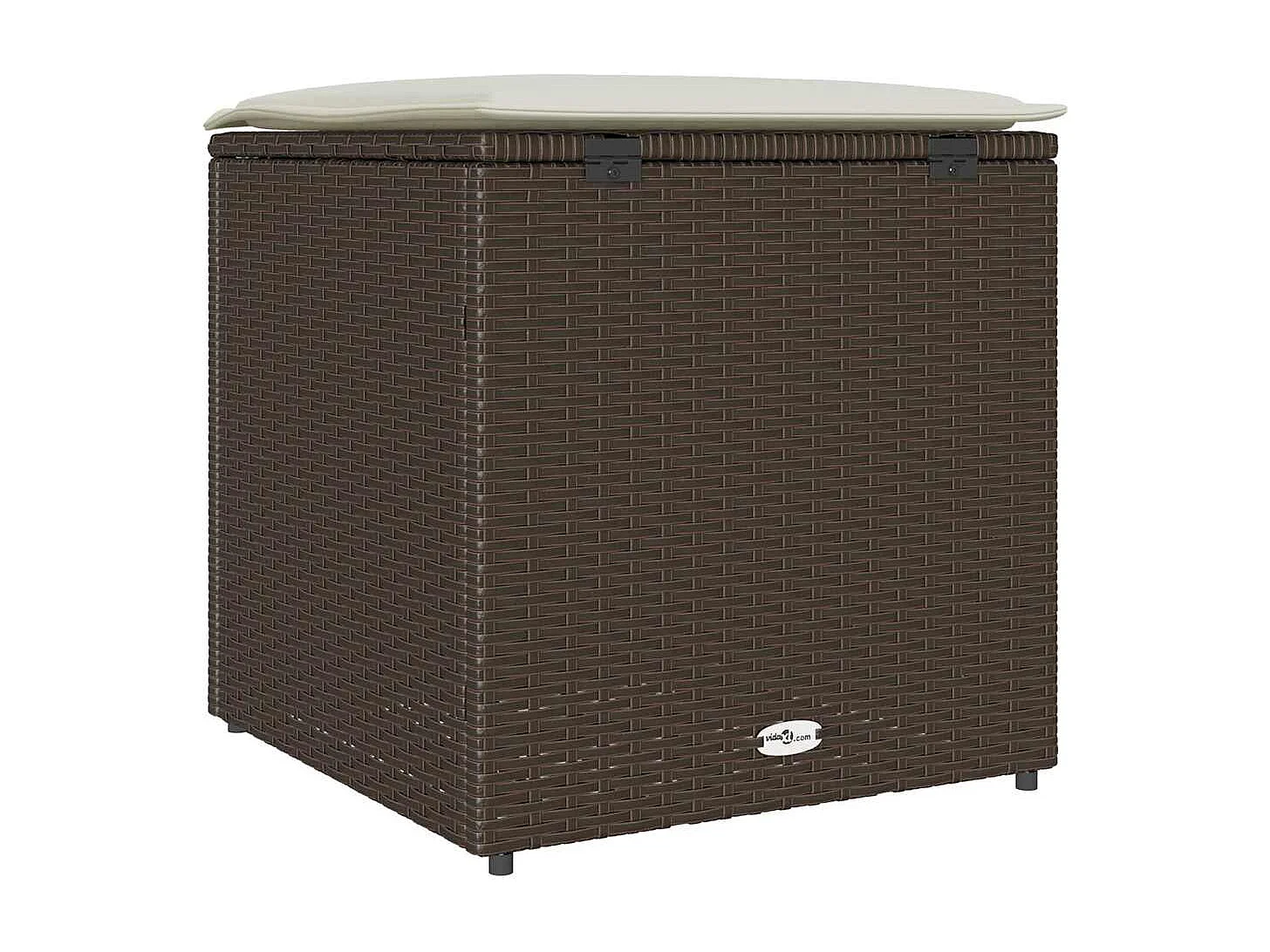 Coffre de Rangement Extérieur Brun et Crème Rotin Moyen Rangement