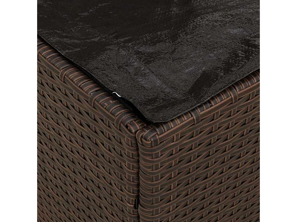 Coffre de Rangement Extérieur Brun et Crème Rotin Moyen Rangement