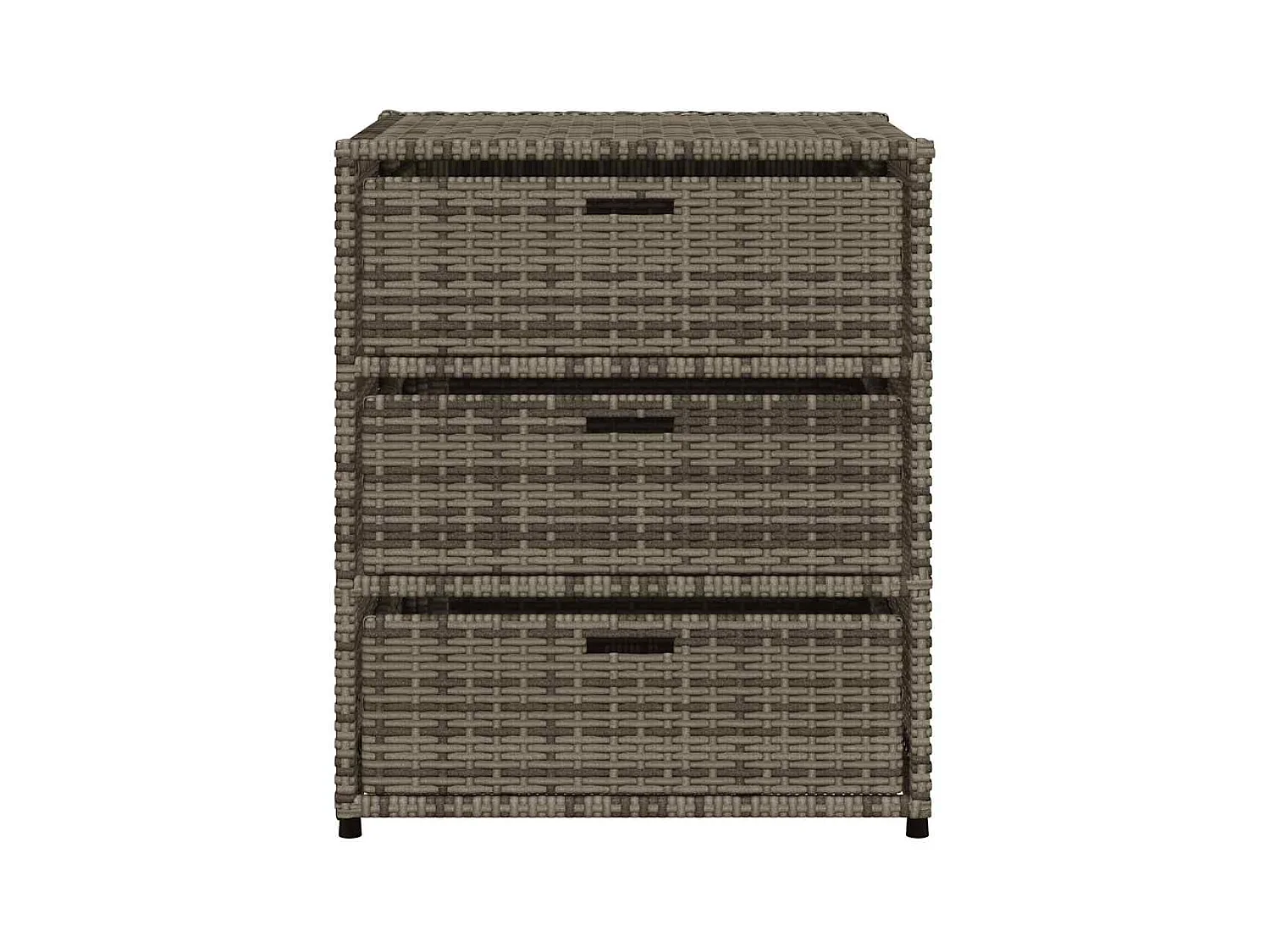 Armario de jardín gris 55x59x69 cm resina trenzada