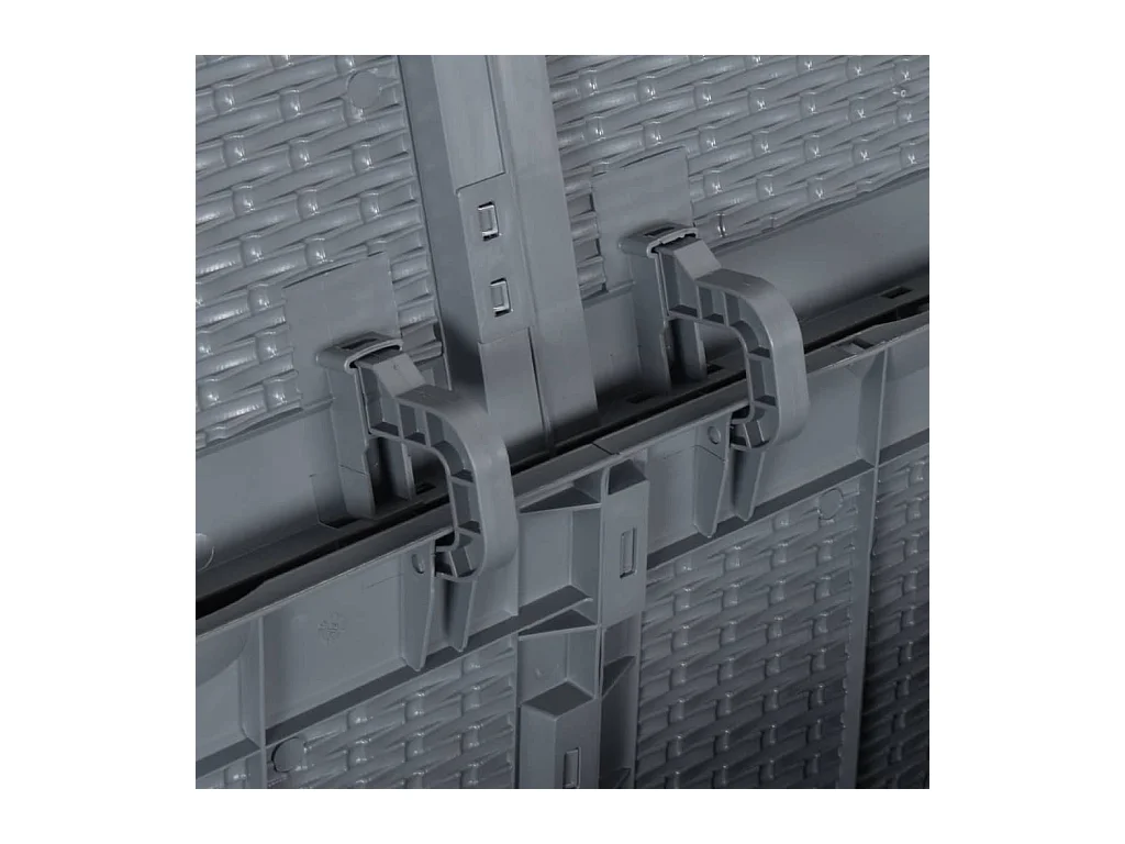 Boîte de rangement de jardin gris PP rotin 180 L