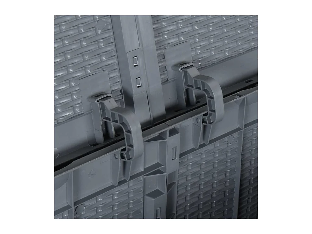 Boîte de rangement de jardin gris PP rotin 180 L