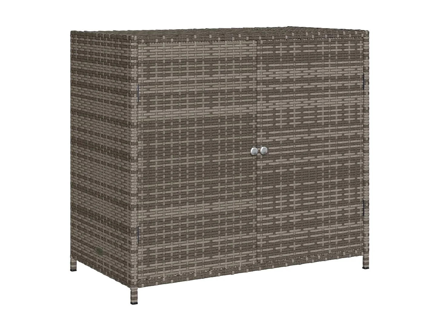 Mobiletto da giardino grigio 83x45x76 cm in resina intrecciata