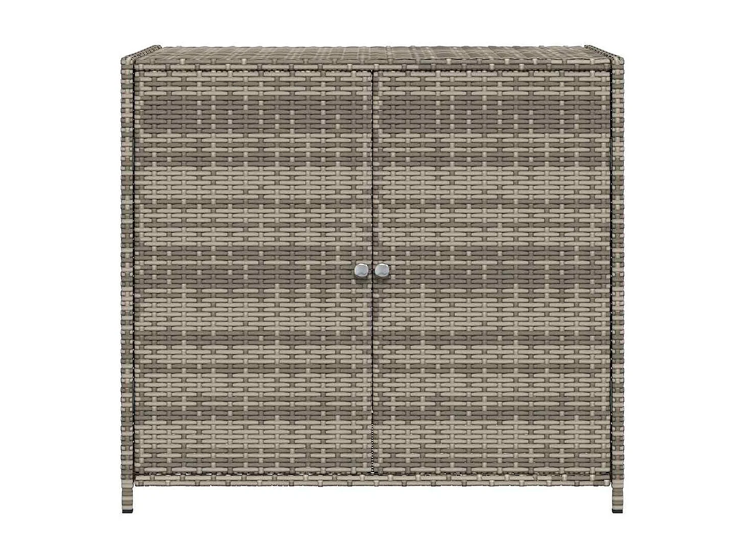 Mobiletto da giardino grigio 83x45x76 cm in resina intrecciata