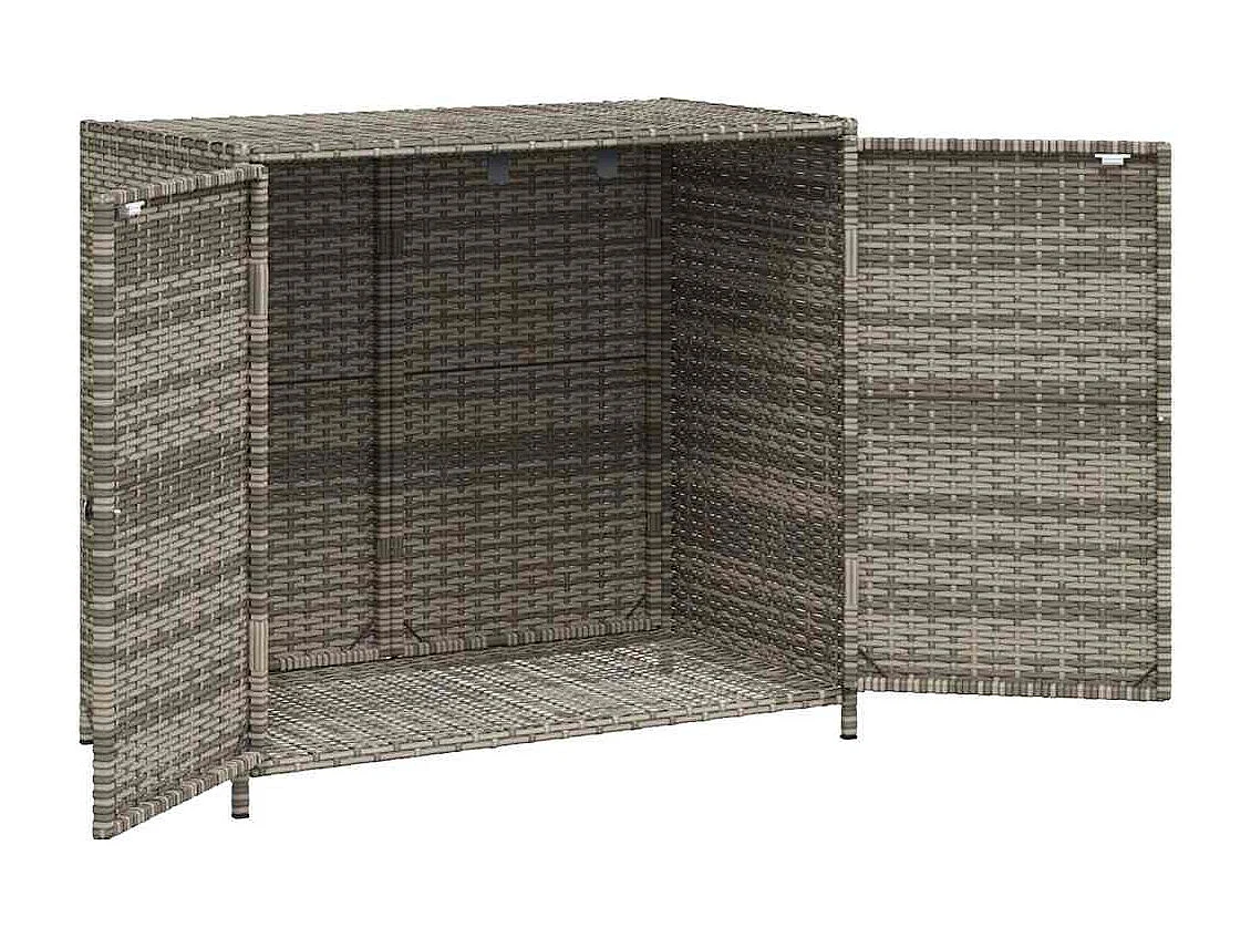 Mobiletto da giardino grigio 83x45x76 cm in resina intrecciata