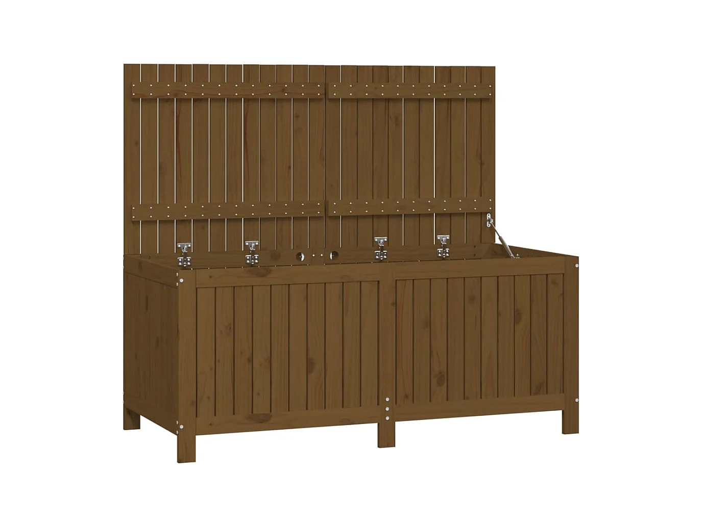 Caja de almacenamiento para jardín color marrón miel, 147 x 68 x 64 cm, madera de pino