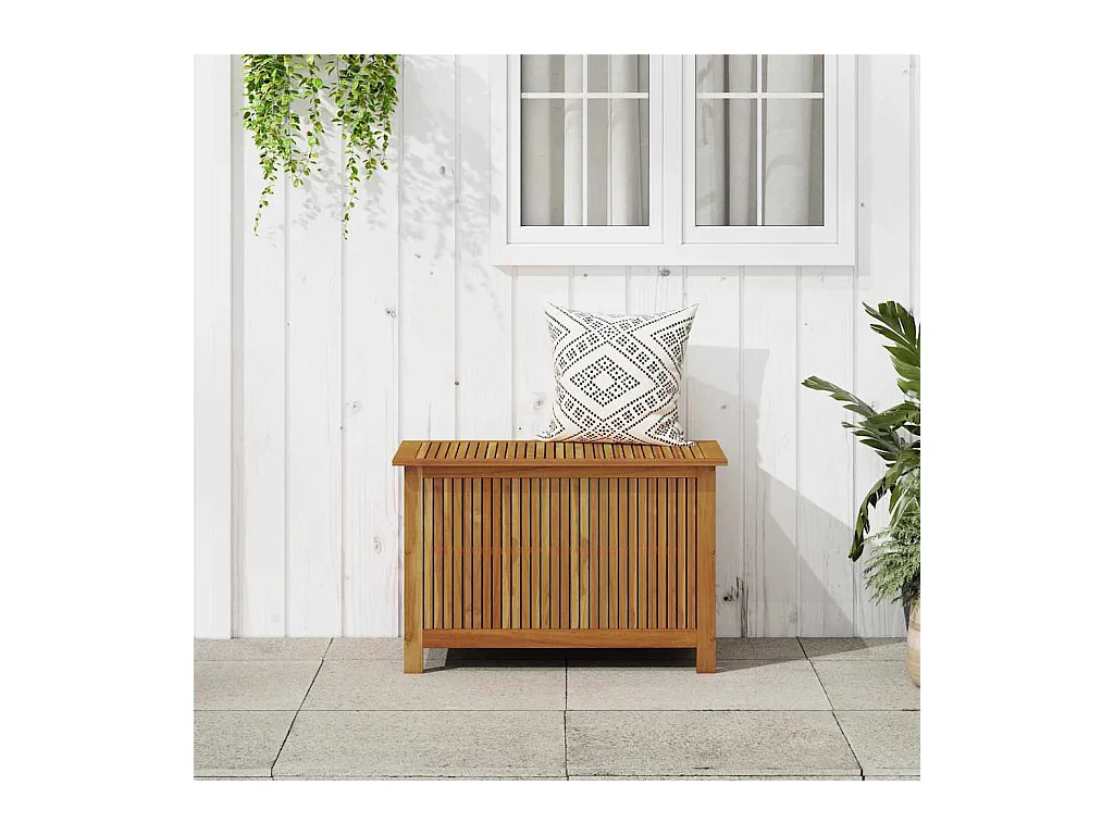 Caja de almacenamiento de jardín 90x50x58 cm madera maciza de acacia