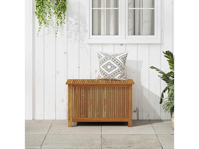 Caja de almacenamiento de jardín 90x50x58 cm madera maciza de acacia
